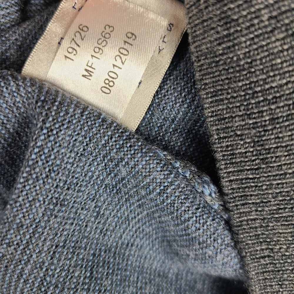 Peter Millar Sweater Mens Large Blue Gray Knit Wool Quarter Zip MF19S63